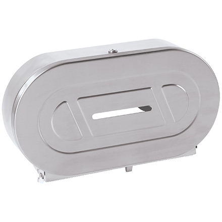 Twin Jumbo Bathroom Tissue Dispenser - Steel